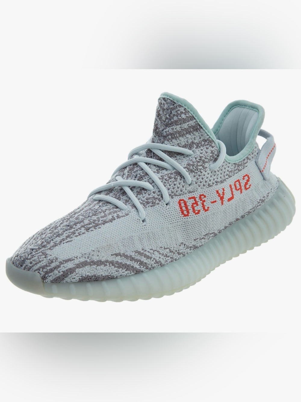Yeezy Boost 350 V2 Ice Blue with Orange Stripe